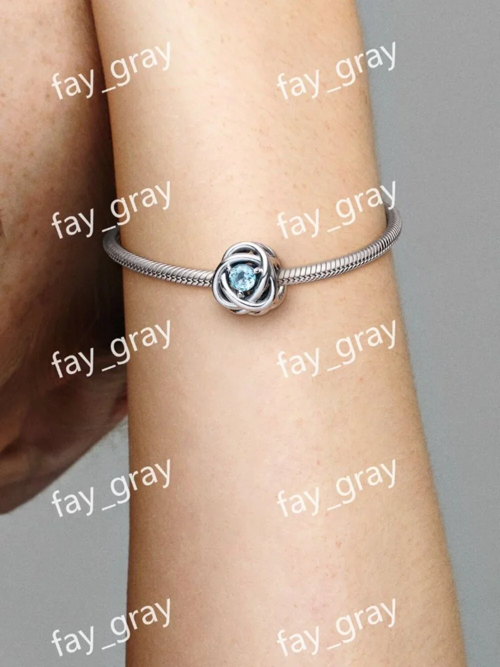 Pandora March Sea Aqua Blue Eternity Circle Charm